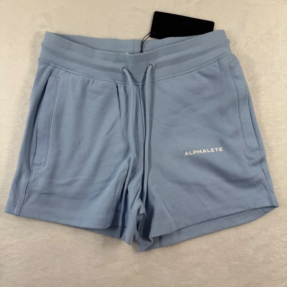 Alphalete‎ Identity Shorts Womens Small Light Blue AL21-1062 Drawstring NWT